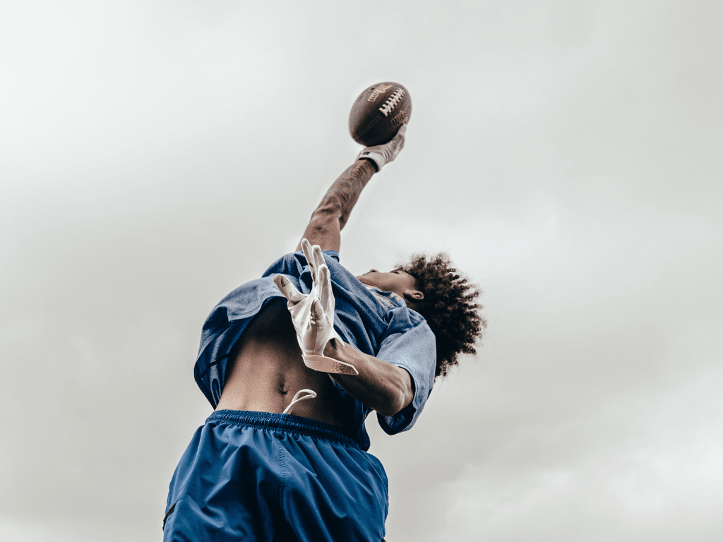 Catching on sale gloves football