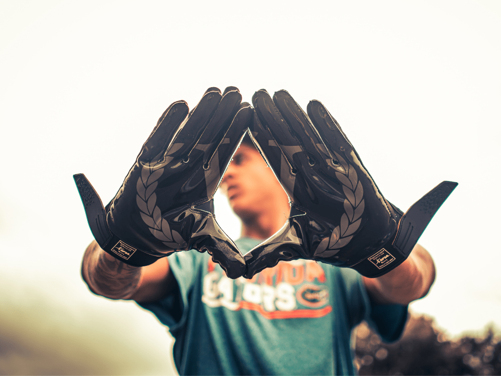 football gloves and football